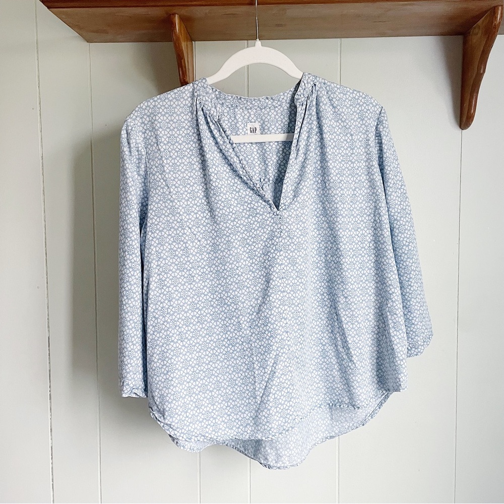 Gap Block Print Chambray Blouse - SP